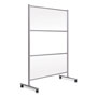 Bi-silque Visual Communication Product Inc Protector Series Mobile Glass Panel Divider, 68.5 x 22 x 50, Clear/Aluminum