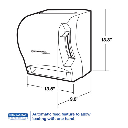 Kimberly-Clark Lev-R-Matic Roll Towel Dispenser, 13.3 x 9.8 x 13.5, Smoke