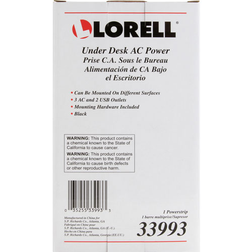 Lorell Under Desk AC Power, Black