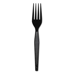 Dixie Plastic Cutlery, Heavyweight Forks, Black, 1,000/Carton (DXEFH51)