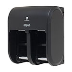 Compact® 4-Roll Quad Coreless High-Capacity Toilet Paper Dispenser, Black, 11.75 x 13.25 view 2