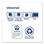 Tork Universal Bath Tissue, Septic Safe, 2-Ply, White, 500 Sheets/Roll, 96 Rolls/Carton view 3