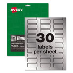 Avery PermaTrack Metallic Asset Tag Labels, Laser Printers, 0.75 x 2, Metallic Silver, 30/Sheet, 8 Sheets/Pack orginal image
