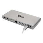 Tripp Lite USB Type-C Docking Station, 3.5mm/Displayport/HDMI/RJ45/Thunderbolt 3/USB A/USB C/VGA, Silver orginal image