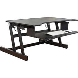 Lorell Desk Riser, Adjustable, 32 inWx21-1/2 inDx16 inH, BK