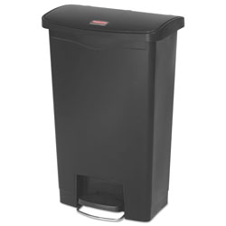 Rubbermaid Slim Jim Streamline Resin Step-On Container, Front Step Style, 13 gal, Polyethylene, Black (RCP1883611)