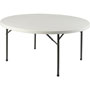 Lorell Banquet Folding Table, 500lb Capacity, Round Top x 71" x 29-1/4" High, Platinum