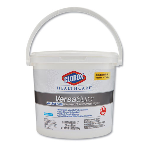 Clorox VersaSure Cleaner Disinfectant Wipes, 1-Ply, 12