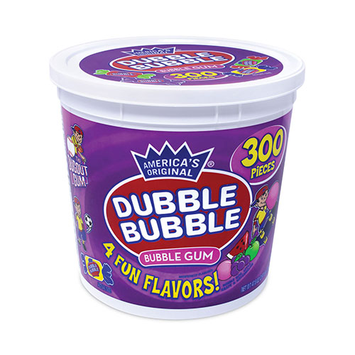 Dubble Bubble Bubble Gum Assorted Flavor Twist Tub, 300 Pieces/Tub