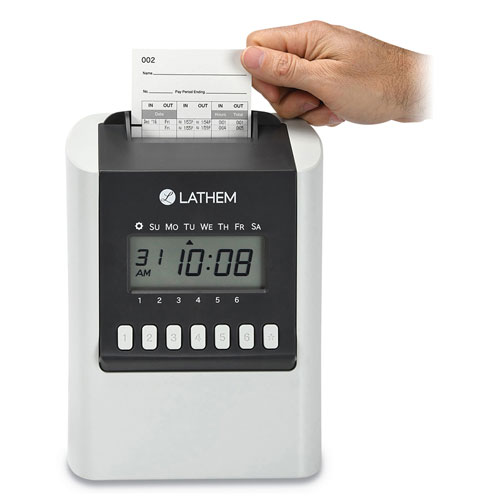 Lathem Time 700E Calculating Time Clock, White