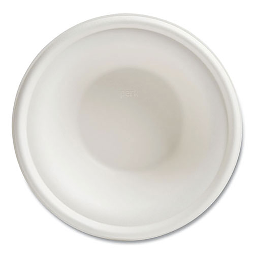 Perk™ PFAS-Free Compostable Bagasse Bowls, 12 oz, White, 125/Pack