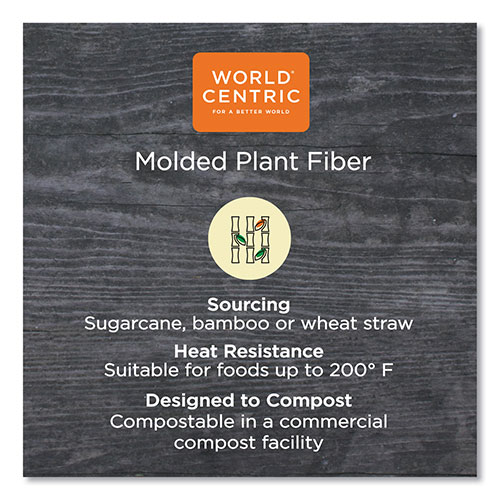 World Centric Fiber Containers, 8.7 x 6.5 x 2.1, Natural, Paper, 400/Carton
