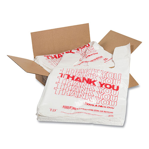 Amercare Thank You Bags, 11.5" x 20" x 20", Red/White, 775/Carton