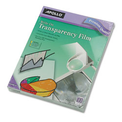 Apollo Write-On Transparency Film, Letter, Clear, 100/Box (APOWO100CB)