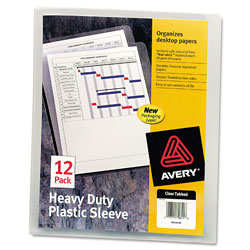 Avery Heavy-Duty Plastic Sleeves, Letter Size, Clear, 12/Pack (AVE72611)
