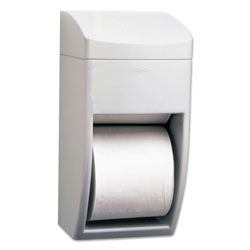 Bobrick Matrix Series Two-Roll Tissue Dispenser, 6 1/4w x 6 7/8d x 13 1/2h, Gray (B5288)