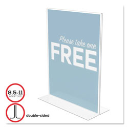 Deflecto Classic Image Double-Sided Sign Holder, 8 1/2 x 11 Insert, Clear (DEF69201)