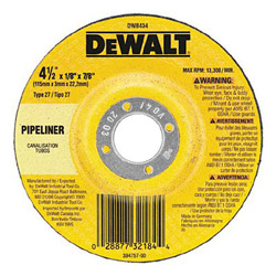 Dewalt Tools 4-1/2" x 1/8" x 5/8" -11 Pipeliner Cutting / Grinding