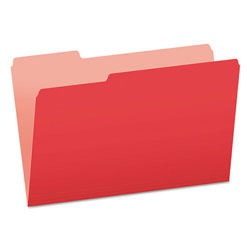 Pendaflex Colored File Folders, 1/3-Cut Tabs, Legal Size, Red/Light Red, 100/Box (ESS15313RED)