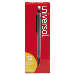 Universal Mechanical Pencil, 0.7 mm, HB (#2.5), Black Lead, Smoke Barrel, Dozen (UNV22010)