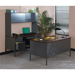 Hon Metro Classic Right Pedestal Desk, 48w x 30d x 29.5h, Mahogany/Charcoal view 1