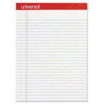 Universal Perforated Ruled Writing Pads, Wide/Legal Rule, Red Headband, 50 White 8.5 x 11.75 Sheets, Dozen view 2