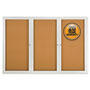 Quartet® Enclosed Bulletin Board, Natural Cork/Fiberboard, 72 x 48, Silver Aluminum Frame