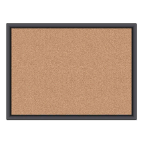 U Brands Cork Bulletin Board, 24 x 18, Natural Surface, Black Frame