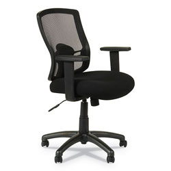 Alera Etros Series Mesh Mid-Back Chair, Supports up to 275 lbs, Black Seat/Black Back, Black Base (ALEET42ME10B)