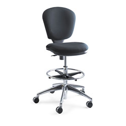 Safco Metro Collection Extended-Height Chair, Supports up to 250 lbs., Black Seat/Black Back, Chrome Base (SAF3442BL)