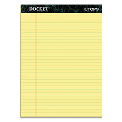 TOPS Docket Ruled Perforated Pads, Wide/Legal Rule, 50 Canary-Yellow 8.5 x 11.75 Sheets, 12/Pack (TOP63400)