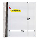 Five Star® Wirebound Notebook with Two Pockets, 1-Subject, Medium/College Rule, Assorted Cover Color, (100) 11 x 8.5 Sheets, 3/Pack view 1
