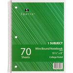 Sparco Notebooks, Wirebound, 1 Subject, 10 1/2"x8", College Ruled, 70SH view 5