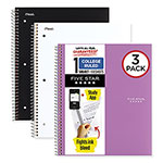Five Star® Wirebound Notebook with Two Pockets, 1-Subject, Medium/College Rule, Assorted Cover Color, (100) 11 x 8.5 Sheets, 3/Pack orginal image