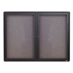 Quartet® Enclosed Fabric-Cork Board, 48 x 36, Gray Surface, Graphite Aluminum Frame orginal image