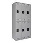Tennsco Double Tier Locker, Triple Stack, 36w x 18d x 72h, Medium Gray orginal image