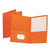 Oxford™ Twin-Pocket Folder, Embossed Leather Grain Paper, Orange, 25/Box (ESS57510)