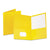 Oxford™ Twin-Pocket Folder, Embossed Leather Grain Paper, Yellow, 25/Box (ESS57509)