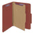 Smead™ Pressboard Classification Folders with SafeSHIELD Coated Fasteners, 2/5 Cut, 1 Divider, Letter Size, Red, 10/Box (SMD13775)