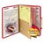 Smead™ 6-Section Pressboard Top Tab Pocket-Style Classification Folders with SafeSHIELD Fasteners, 2 Dividers, Letter, Red, 10/Box (SMD14082)