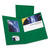 Oxford™ Twin-Pocket Folder, Embossed Leather Grain Paper, Hunter Green, 25/Box (ESS57556)