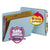 Smead™ End Tab Colored Pressboard Classification Folders with SafeSHIELD Coated Fasteners, 2 Dividers, Letter Size, Blue, 10/Box (SMD26781)