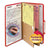 Smead™ 6-Section Pressboard Top Tab Pocket-Style Classification Folders with SafeSHIELD Fasteners, 2 Dividers, Legal, Red, 10/BX (SMD19082)