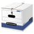 Bankers Box® STOR/FILE Medium-Duty Strength Storage Boxes, Letter/Legal Files, 12.25" x 16" x 11", White/Blue, 12/Carton (FEL00025)