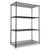 Alera® NSF Certified Industrial 4-Shelf Wire Shelving Kit, 48w x 24d x 72h, Black (ALESW504824BL)