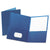 Oxford™ Twin-Pocket Folder, Embossed Leather Grain Paper, Blue, 25/Box (ESS57502)