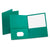 Oxford™ Twin-Pocket Folder, Embossed Leather Grain Paper, Teal, 25/Box (ESS57555)