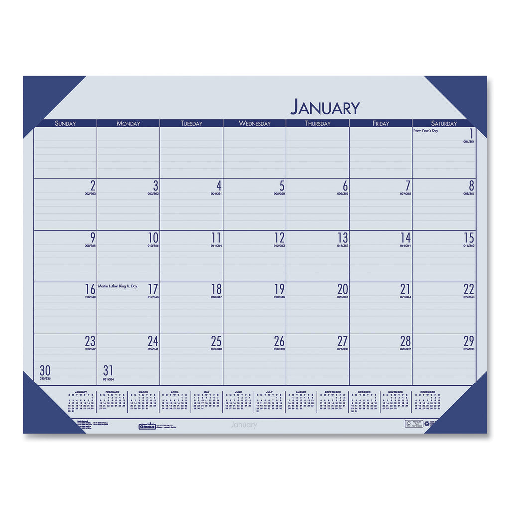 House of Doolittle™ EcoTones Recycled Monthly Desk Pad Calendar, 22 x