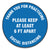 Accuform® Slip-Gard Floor Signs, 12" Circle, "Thank You For Practicing Social Distancing Please Keep At Least 6 Ft Apart", Blue, 25/PK (GN1MFS420ESP)