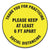 Accuform® Slip-Gard Floor Signs, 17" Circle,"Thank You For Practicing Social Distancing Please Keep At Least 6 Ft Apart", Yellow, 25/PK (GN1MFS427ESP)